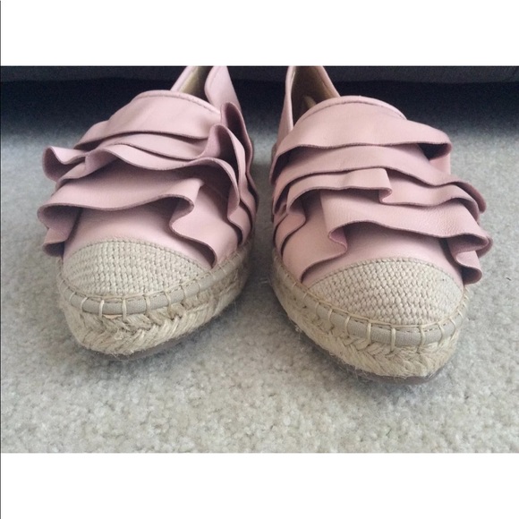 Neiman Marcus ruffle & leather Espadrilles - Picture 7 of 7